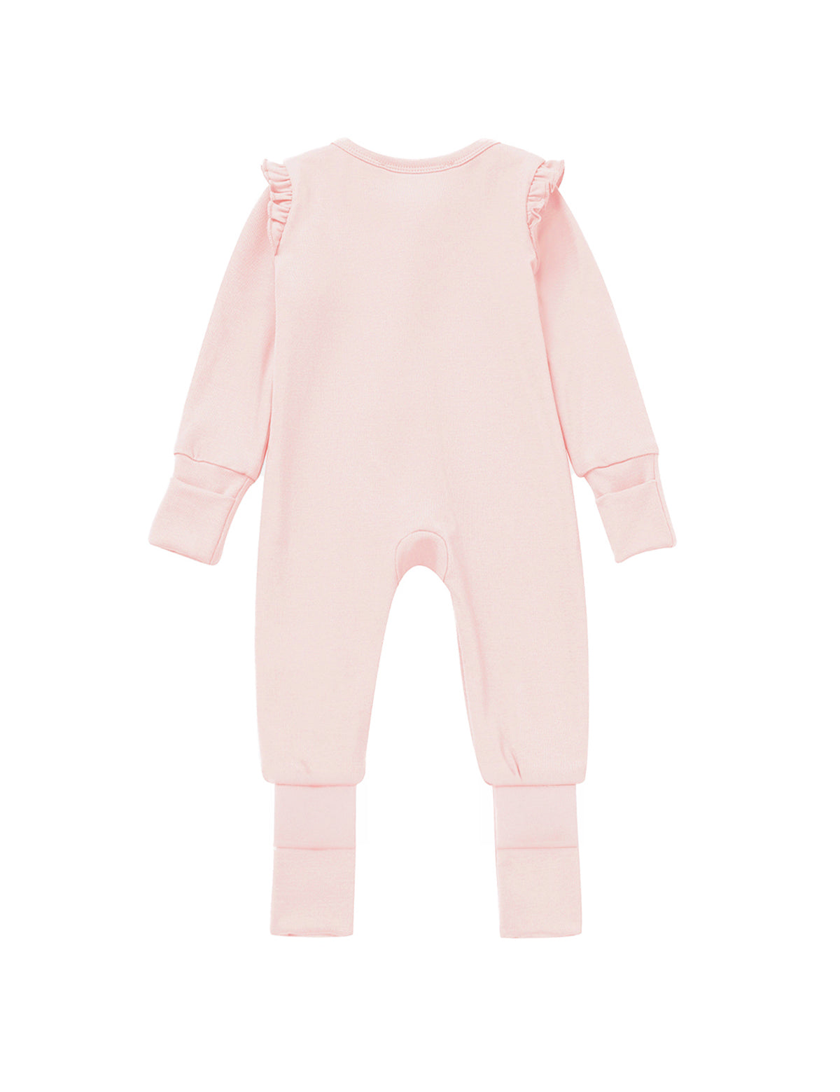 Amelia Rose Long Sleeve Solid Ruffle Shoulder Convertible Romper
