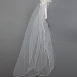 Pearl Edge Floral Headband Communion Tiered Veil