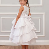 Taffeta Latice Bodice with Tiered Skirt Dress