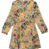 Long Sleeve Floral Woven Wrap Dress