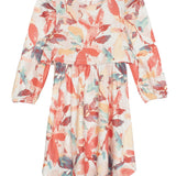 Water Color Rayon Dress Long Sleeve Floral Dress