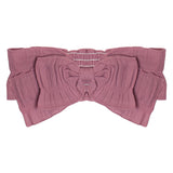 Pair the Mabel and Honey Berry Beautiful Headband with a mauve ribbed cotton bandeau top featuring a central bow and elastic ruching at the back for a coordinated look.