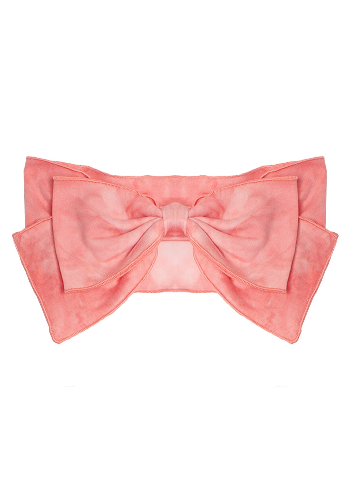 The Strawberry Cloud Headband by Mabel and Honey features a large pink fabric bow with layered wide loops and pointed ends, perfect as a baby hair accessory and part of the Simply Dandy collection, shown on a white background.