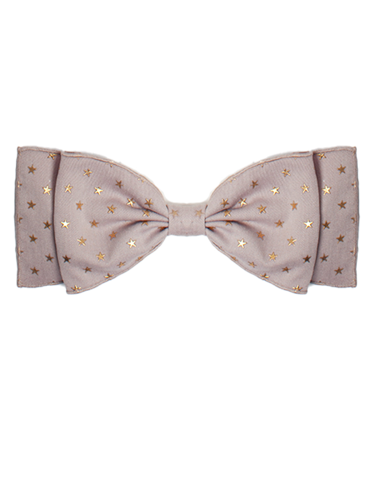 The Skylar Purple Hair Clip by Mabel and Honey features a light purple heather print with small gold stars. Made from 100% cotton, this accessory is perfect for babies and is shown on a white background.