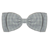 Checkmate Blue Headband by Mabel and Honey features a subtle checkered heather pattern, neatly tied and centered on a white background. Made from 100% cotton.