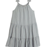 Checkmate Blue Tiered Dress