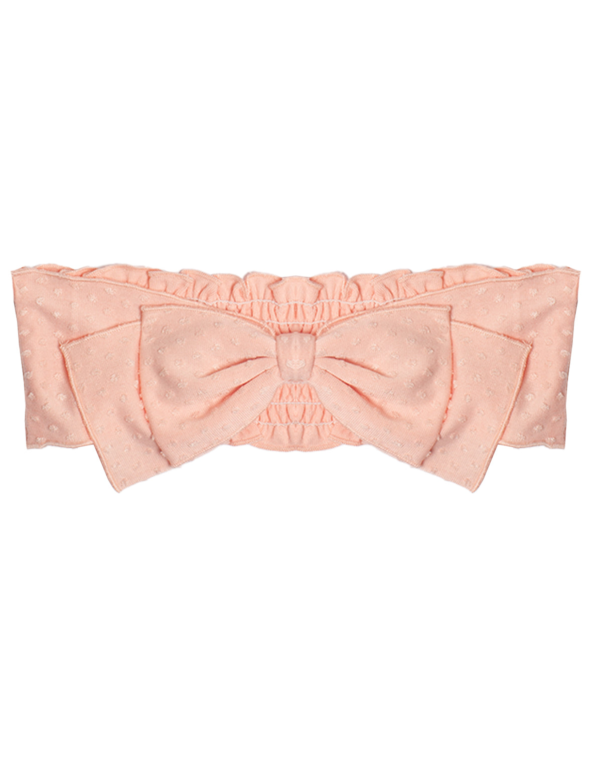 The Creamsicle Blue Headband by Mabel and Honey features a light blue, textured 100% cotton fabric and a large decorative bow at the center—an adorable accessory to add charm to any baby’s outfit.