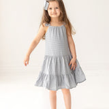 Checkmate Blue Tiered Dress