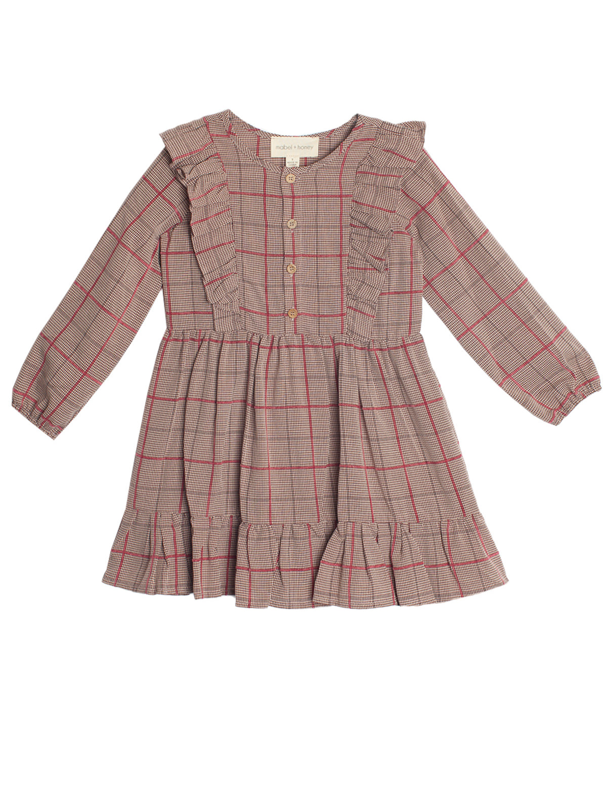 Hazel Button Brown Dress