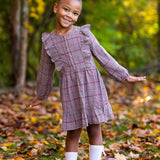 Hazel Button Brown Dress