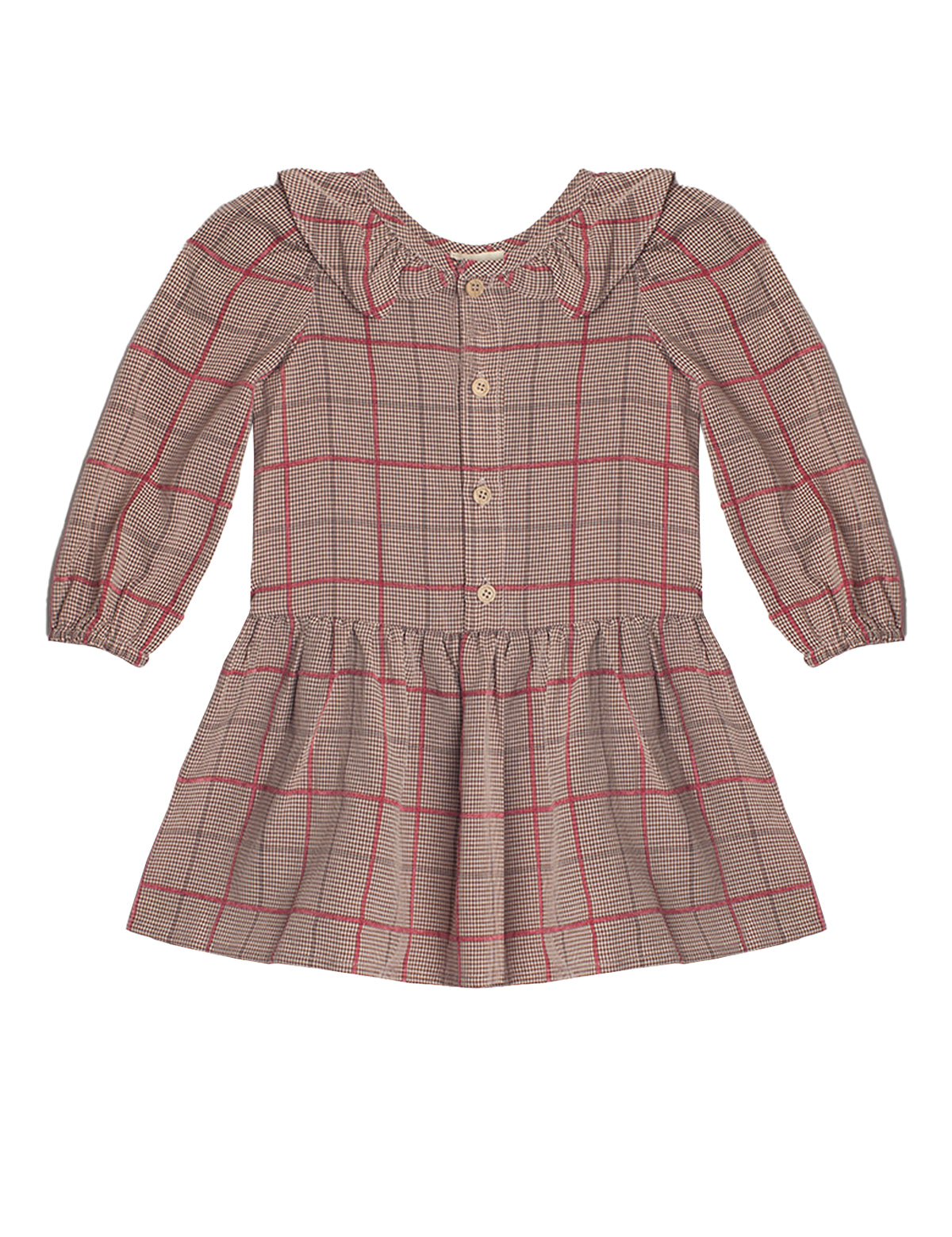 Hazel Brown Checkered Dress