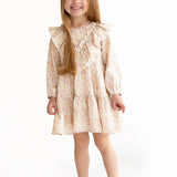 Cinnamon Spice Ruffle Neck Dress