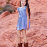 Sunset Fields Flutter Sleeve Dress