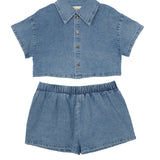 Zoey Denim Two Piece Short Set