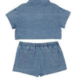Zoey Denim Two Piece Short Set