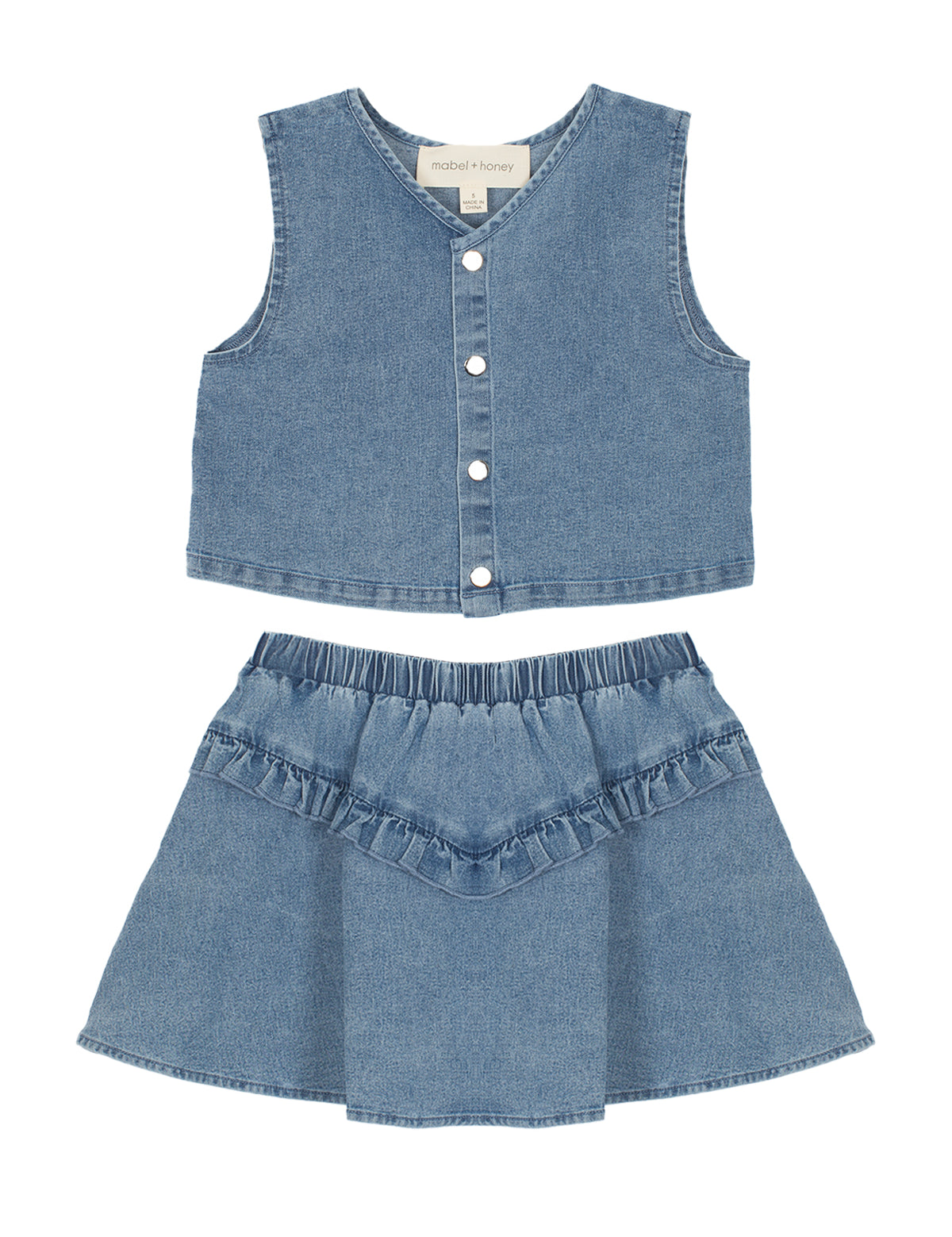 Zoey Denim Two Piece Dress Set