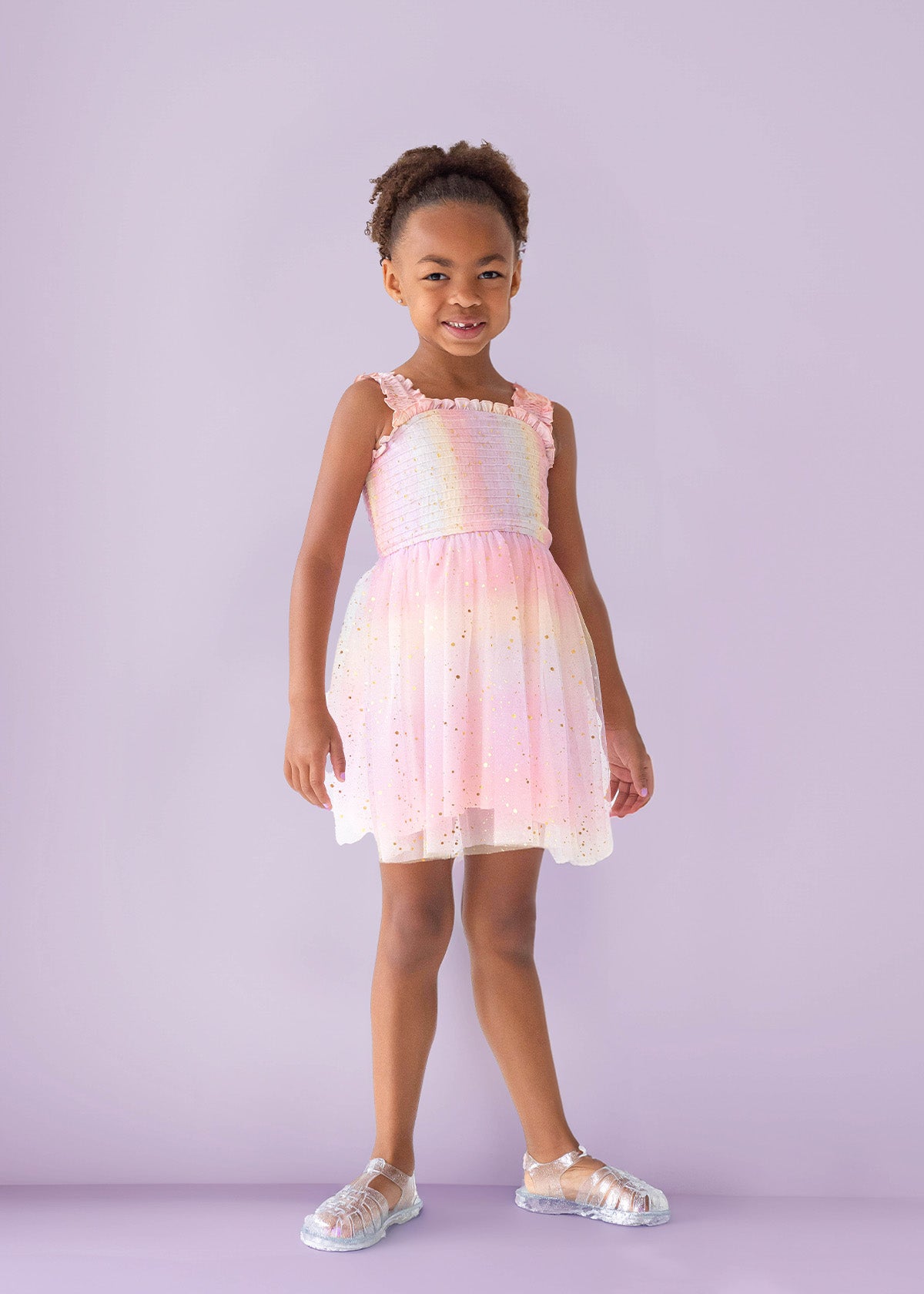 Isobella & Chloe Sprinkles Ruffled Dress in Pink at Nordstrom, Size 2T