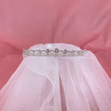 1/2" Communion Crown with Attached 2 layer Veil