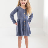 Skylar Blue Button Dress