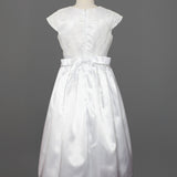 Satin and Lace Bodice Communion Dress w/ Hand Beaded Embellishments