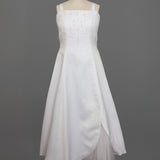 Stain A-Line Communion Dress w/ Hand Beaded Embellishments