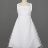 Empire Waist Communion Dress with Hand Beaded Pearl Embellishments