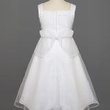 Empire Waist Communion Dress with Hand Beaded Pearl Embellishments