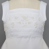 Empire Waist Communion Dress with Hand Beaded Pearl Embellishments
