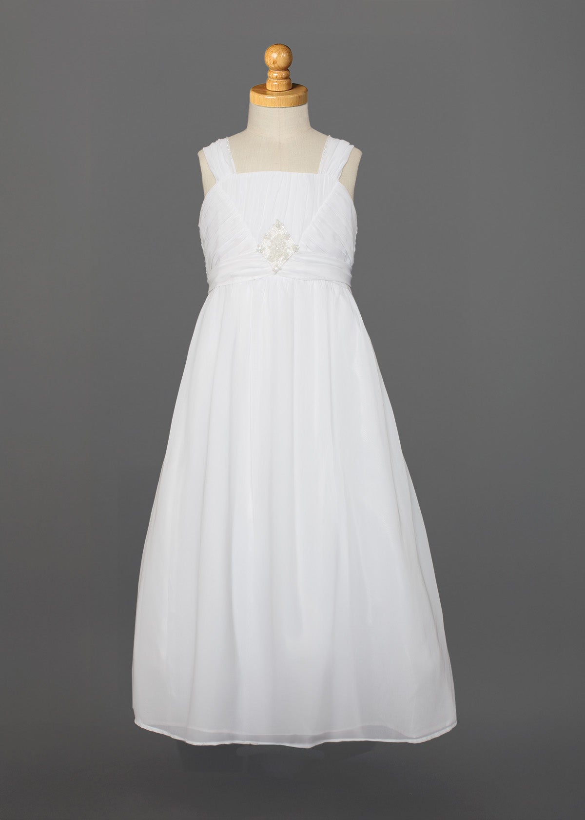 Chiffon Communion Dress w/ Beading Embellishment – Mabel + Honey