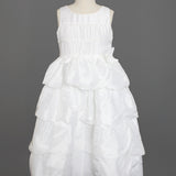 Taffeta Tiered Scallop Communion Dress w/ Hand Beaded Details