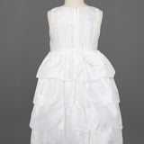 Taffeta Tiered Scallop Communion Dress w/ Hand Beaded Details