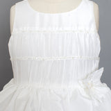 Taffeta Tiered Scallop Communion Dress w/ Hand Beaded Details