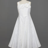 A-Line Communion Dress with Textured Taffeta