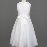 Crossover V-Neck Taffeta Communion Dress