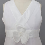 Crossover V-Neck Taffeta Communion Dress