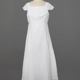 Chiffon Communion Dress w/ Beaded Shoulder Detail