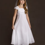 Chiffon Communion Dress w/ Beaded Shoulder Detail