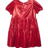 Ruby Red Puffed Sleeve Dress