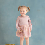 In The Stars Pink Overlay Dress