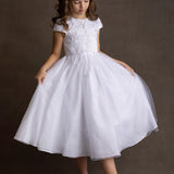 Satin Beaded Lace Bodice Dress