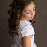 Satin Beaded Lace Bodice Dress