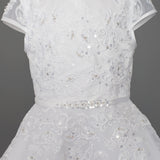 Embroidered Bodice and Flower Beaded Waist Dress