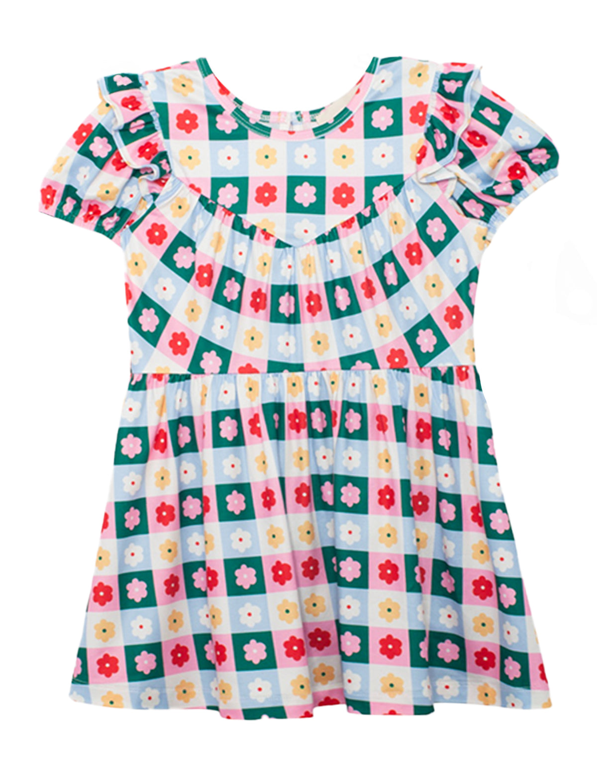 Flower Pops Short Sleeve Dress