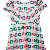 Flower Pops Short Sleeve Dress