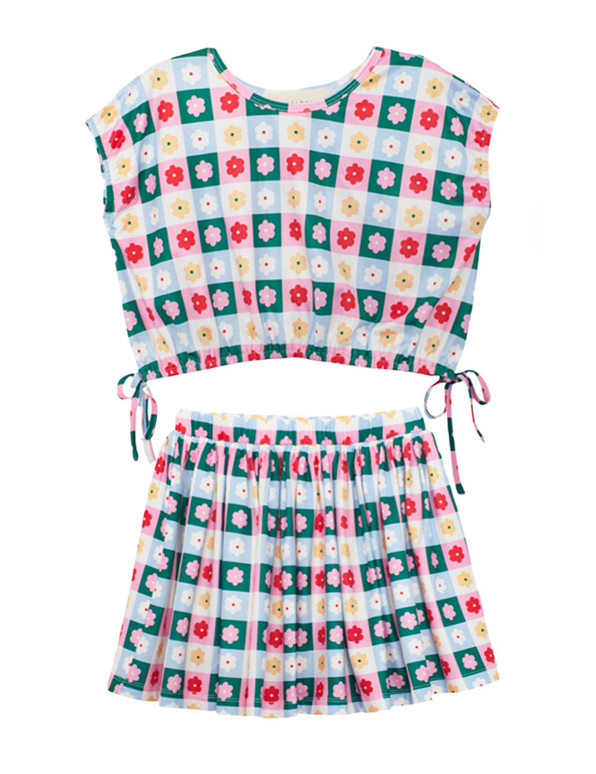 Flower Pops Cap Sleeve Two Piece Set