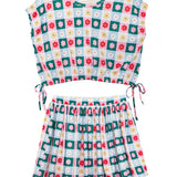 Flower Pops Cap Sleeve Two Piece Set