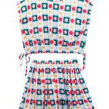 Flower Pops Cap Sleeve Two Piece Set