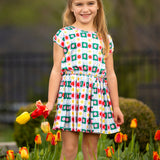 Flower Pops Cap Sleeve Two Piece Set