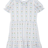 Blooms and Bows Short Gathered Ruffle Sleeve Dress
