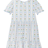 Blooms and Bows Short Gathered Ruffle Sleeve Dress